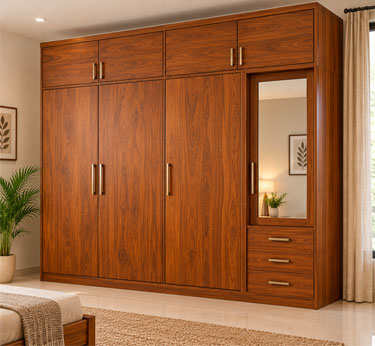 Wardrobes in solid teak wood